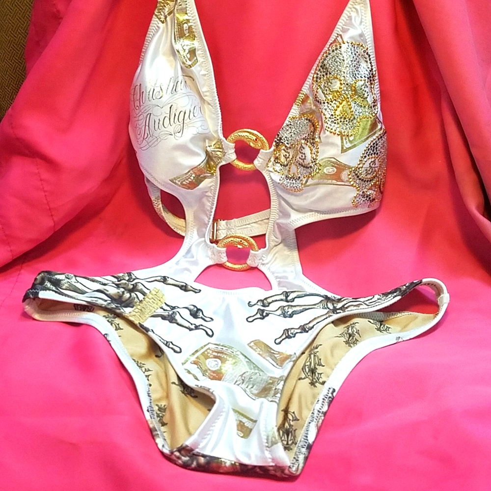 Christian Audigier/Ed Hardy monokini one piece bathing swim suit. Women's M